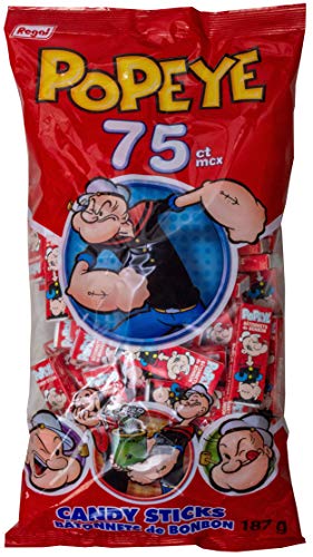 Popeye -Jumbo Candy Sticks - Halloween Candy, 187g (Pack of 75)