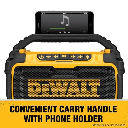 DEWALT 20V MAX* Bluetooth Speaker for Jobsite, Tool Only (DCR010)