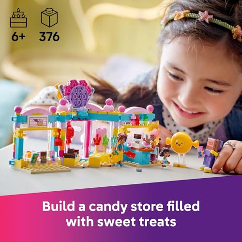 LEGO Friends Heartlake City Candy Store Building Toy - Pretend Play Set for Kids, Girls and Boys, Ages 6+ - with 2 Minidolls, a Micro-Doll, and a Cat Figure - Gift Idea for Birthday - 42649