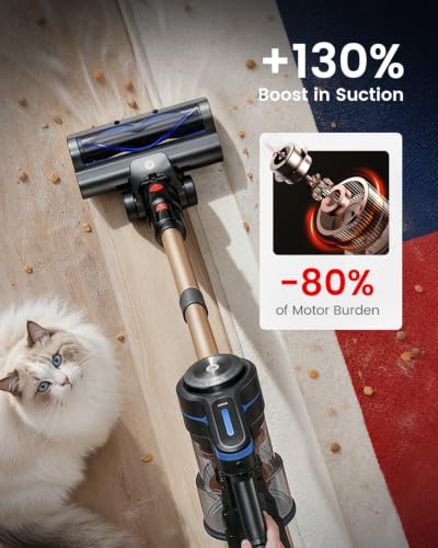 NADALY Cordless Vacuum Cleaner, 50Kpa Powerful Suction with 580W 65 Mins Runtime Stick Vacuum,Rechargeable, Lightweight, Anti-Tangle,Ideal for Hard Floor