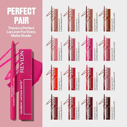 Revlon Lipstick, ColorStay Limitless Matte Liquid Lipstick, Vegan Formula, No-Budge Matte, Longwear Lipstick, Long Lasting, Lightweight/Comfortable, Waterproof, 004 Model Behavior, 0.17 fl oz/ 5ml