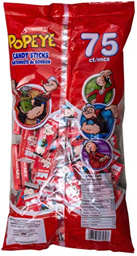 Popeye -Jumbo Candy Sticks - Halloween Candy, 187g (Pack of 75)