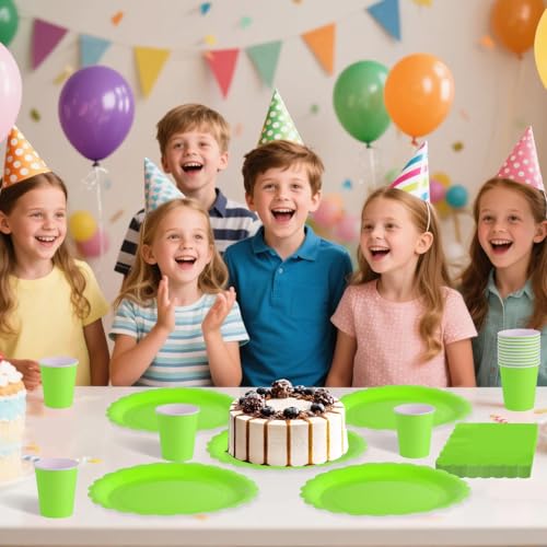 120pcs Lime Green party plates cups and napkins for 40 Guests