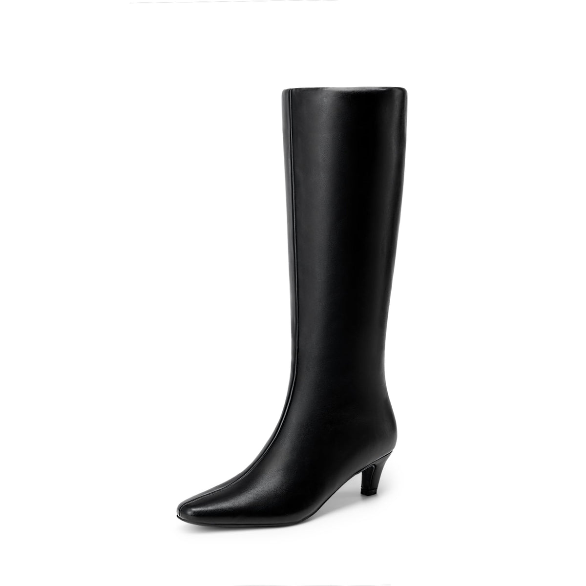 DREAM PAIRS Women Knee High Kitten Heel Boots,Black,8