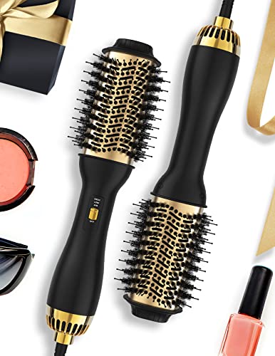 LANDOT Hair Blow Dryer Brush, One-Step Ionic Hot Air Styler Volumizer 60mm