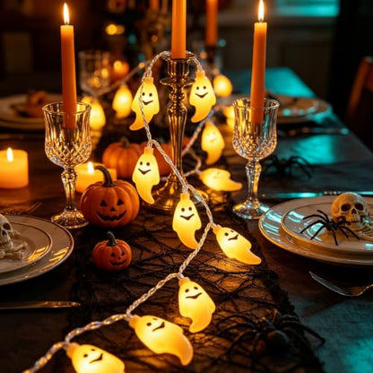 Halloween Decor Outdoor Indoor Fairy Ghost String Lights 16.4ft 30 LED