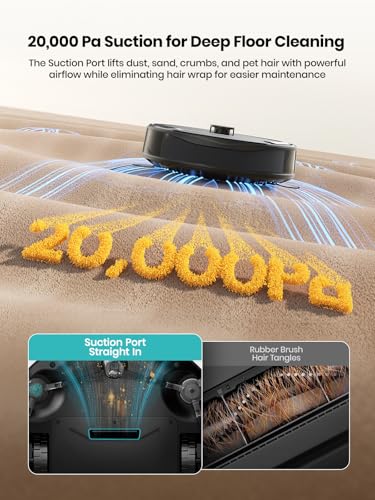 Lefant 2026 New Robot Vacuum and Mop, 20000Pa Strong Suction, Self-Cleaning Roller Mop with Auto Drying, LiDAR Navigation & Obstacle Avoidance, 5G WiFi, M210 PRO Omni, Gray