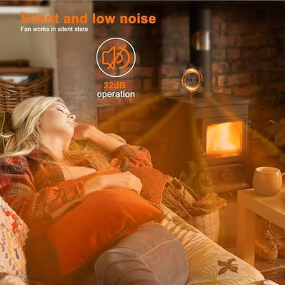 Heat Powered Wood Stove Fan with 4-Blade,Ultra Quiet Fireplace Wood Burning Eco-Friendly Fan Efficient Heat Distribution (X Large)
