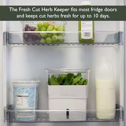 Cole & Mason H105159 Tealby Fresh Cut Herb Keeper, Herb Pot/Storage/Herb Saver/Box, Acrylic, Includes Removable Dividers, 2 Year Guarantee,White/Clear (H) 230mm x (W) 185mm x (D) 120mm