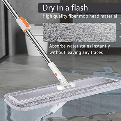 32 in Flat Mop for Cleaning Floors Heavy Duty Microfiber Wet Mop