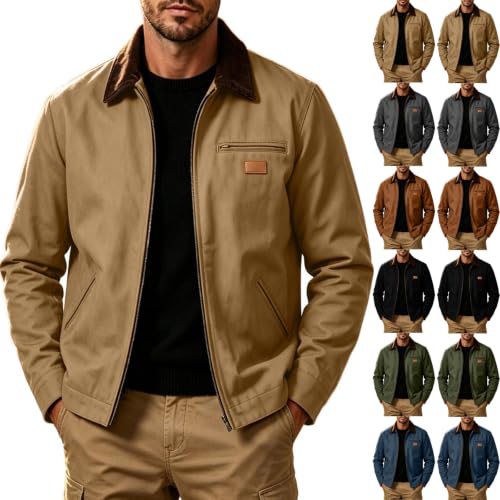 Generic Mens Winter Jackets Quilted Lined Work Jacket Warm Outerwear Coats