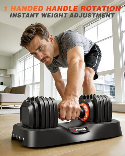 Rendpas Adjustable Dumbbells Set of 2, Quick-Lock Free Weights
