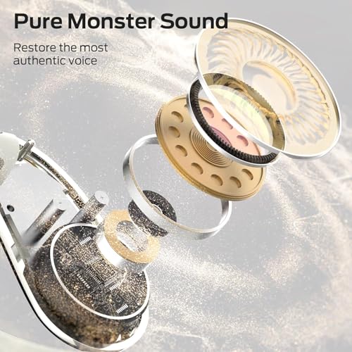 Monster Open Ear AC360, Wireless Bluetooth Rotary Earphone, with Lanyard, Upgraded Bluetooth 5.4, Touch Control, 24h Long Battery Life, IPX5 Waterproof,Long-Lasting Wear Without Fatigue, White