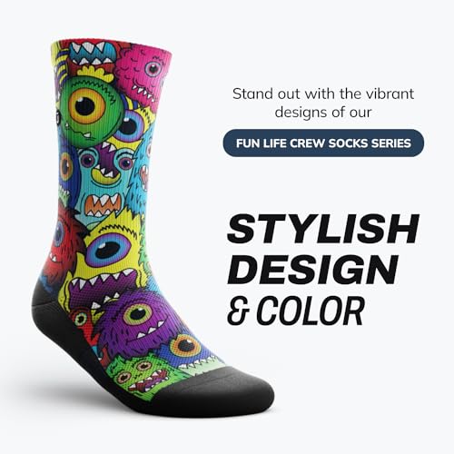 Outway Monstrosity Athletic Crew Socks with Arch Support, Size L/XL