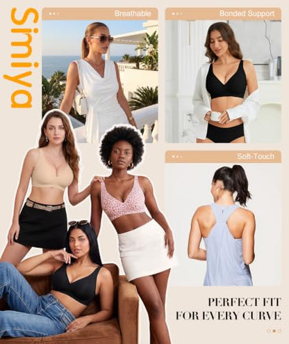SIMIYA Jelly Bras for Women Wireless Seamless No Underwire Comfortable