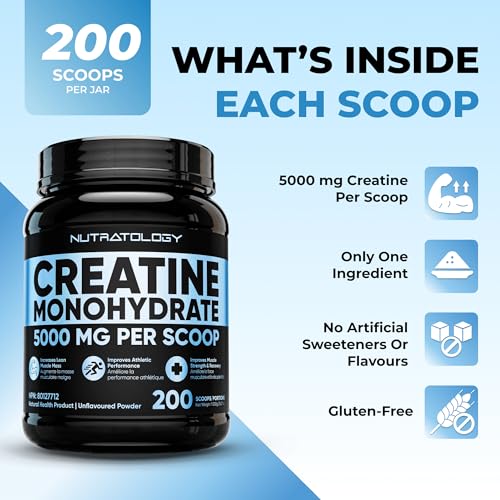 Nutratology® Creatine Monohydrate | Muscle Growth & Strength | 200 Servings