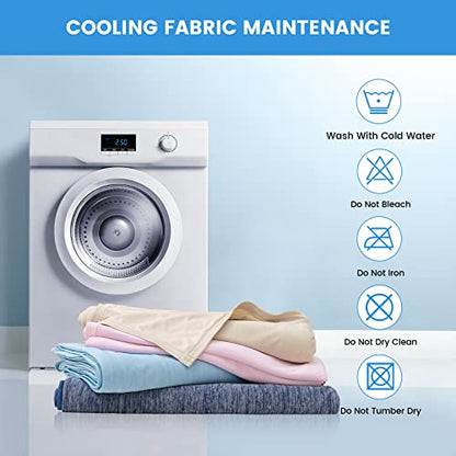 Syalife Cooling Blanket King Size for Hot Sleepers and Flashes, Ultra Thin Lightweight Summer Blankets with Q-Max 0.5 Arc-Chill Fiber, Double Sided (Blue, 108"x 90")