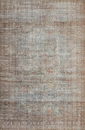 Loloi Chris Loves Julia Jules Collection JUL-05 Lagoon/Brick 18" x 18" Sample Rug