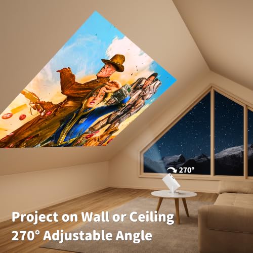 Sainyer Mini Projector, 1080P Full HD, 4K Supported, Portable, Christmas