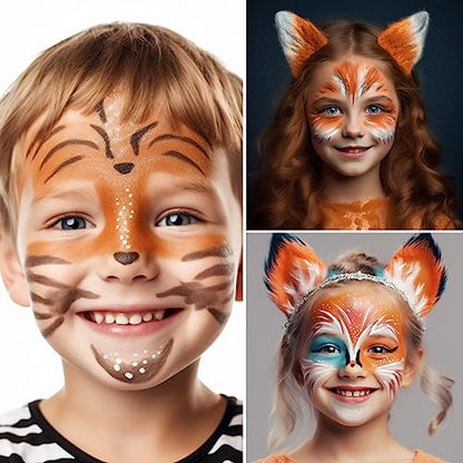 Orange Face Body Paint Stick, Cream Blendable Eye Black Full Body Paint Makeup for Halloween SFX Makeup Cosplay Joker Zombie Vampire Costume Parties