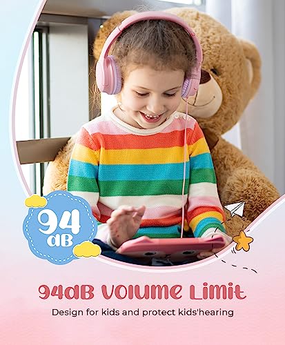Kids Headphones, 3.5mm Jack Foldable Over-Ear Lightweight Wired Headset