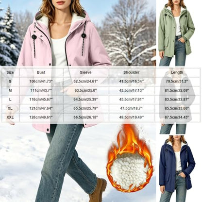 Generic Manteau Automne Femme, Women Ski Jackets Fleece Lined Rain Coats
