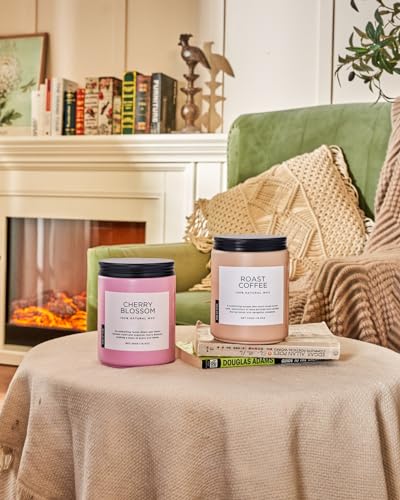 M&SENSE Roasted Coffee Candles Scented for Home, 19.4oz Large Soy Candle 110 Hours Lasing Burning, 2-Wick Soy Wax Non Toxic Candle for Home Decor, Cozy Coffee Scented Candle Gift for Men Women