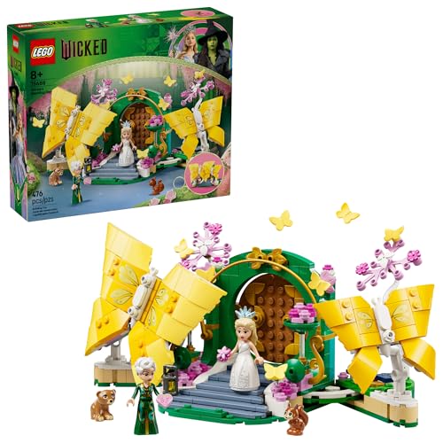 LEGO Le jour du mariage de Glinda la méchante – Jouet de construction – Jeu d'imitation avec 2 mini-poupées, 2 figurines d'animaux et 2 papillons articulés – Blocs de construction pour enfants de 8 ans et plus – Cadeau pour filles et garçons – 75688