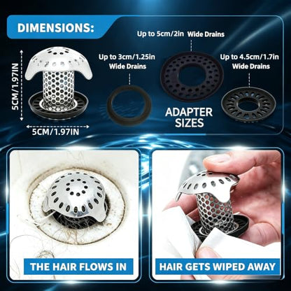 Bath Tub Drain Protector Hair Catcher Strainer Stainless Steel
