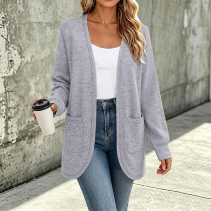 Cotton Cardigans for Women Womens Lightweight Sweater Long Cardigan Sweaters for Women Open Front Sweater Casual Office Outerwear Loose Fit Teacher Lightweight Knit Coat Gray,XL