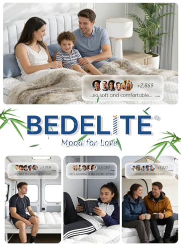 BEDELITE King Mattress Topper, Thick Pillow Top Mattress Pad Bed Cover