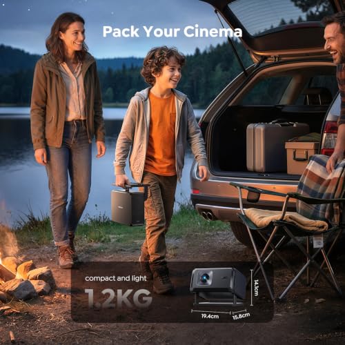 Smart Projector 4K【Upgraded Google TV 14.0 & Dolby】Short Throw Mini Projectors with Auto Focus & Keystone|Compatible with Netflix|HDR10,Portable Outdoor Projecteur with WiFi & Bluetooth for Movie/Home