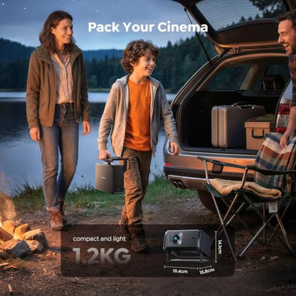 Smart Projector 4K【Upgraded Google TV 14.0 & Dolby】Short Throw Mini Projectors with Auto Focus & Keystone|Compatible with Netflix|HDR10,Portable Outdoor Projecteur with WiFi & Bluetooth for Movie/Home
