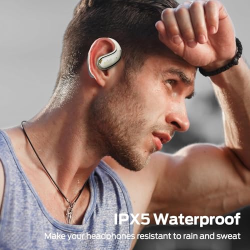 Monster Open Ear AC360, Wireless Bluetooth Rotary Earphone, with Lanyard, Upgraded Bluetooth 5.4, Touch Control, 24h Long Battery Life, IPX5 Waterproof,Long-Lasting Wear Without Fatigue, White