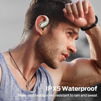 Monster Open Ear AC360, Wireless Bluetooth Rotary Earphone, with Lanyard, Upgraded Bluetooth 5.4, Touch Control, 24h Long Battery Life, IPX5 Waterproof,Long-Lasting Wear Without Fatigue, White