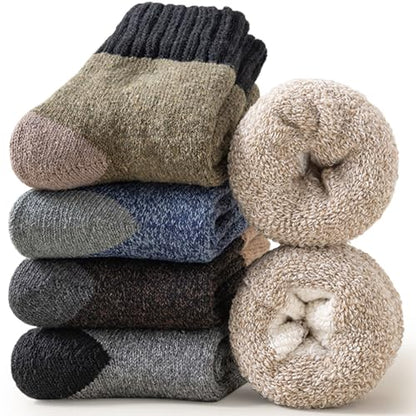 Stocking Stuffers for Men 5 Pairs Wool Mens Socks, Christmas Mens Gifts