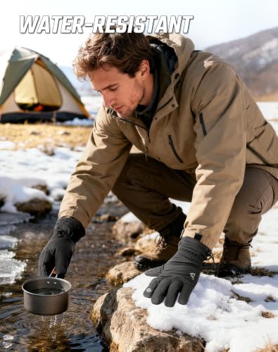 ATERCEL Winter Gloves for Cold Weather, Warm Thermal Cycling Gloves with Touchscreen, for Running, Walking, Driving
