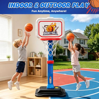 EagleStone Toddler Basketball Hoop, Adjustable Kids Hoop with 3 Balls