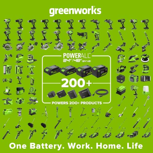 Greenworks 24V Cordless Brushless Combo 400 in-lbs Drill/Driver +1950 in-lbs Impact Driver +6.5" Circular Saw +200LM Flashlight, 2.0Ah + 4.0Ah Batteries (24,000mAh Power Bank) and 65W USB-C Charger