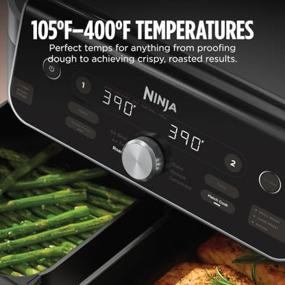 Ninja DualZone Air Fryer, 10 Qt/9.5L Smart, 6-in-1, Grey, DZ950C