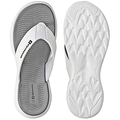 Alpine Swiss Katie Womens Flip Flops | Comfortable Outdoor Walking Thong Sandals | Flip Flops for Women Everyday Wear Anti-Slip Shock-Absorbing Sole Cushioned Footbed Water-Resistant Beach Shoe GRY 8