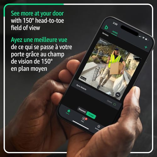 Blink Video Doorbell – Head-to-toe HD view, two-year battery life, and simple setup. Required Sync Module not included – Add-On (Black)