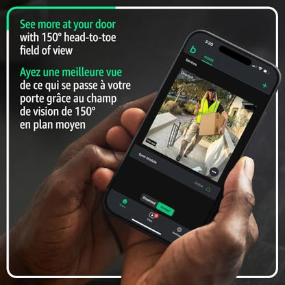 Blink Video Doorbell – Head-to-toe HD view, two-year battery life, and simple setup. Required Sync Module not included – Add-On (Black)