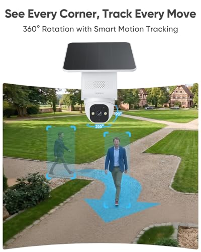 blurams 4K Ultra Security Cameras Wireless Outdoor with 5W Solar Powered | 12000mAh Battery, AOV 24/7 Recording, On-Device AI/Tracking, Perimeter Alarm, 2.4/5GHz WiFi 6, Works with Alexa