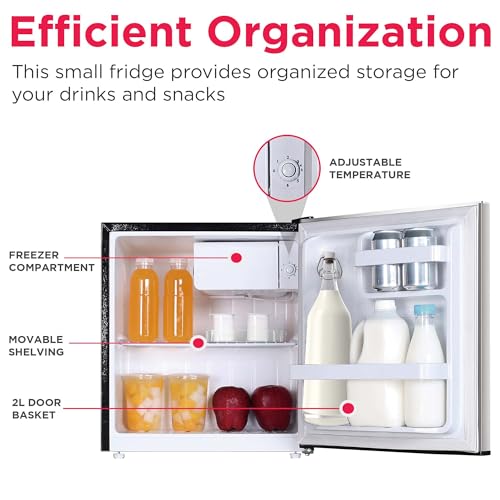 Frigidaire 1.6 cu ft Stainless Mini Fridge, Internal Freezer Compartment
