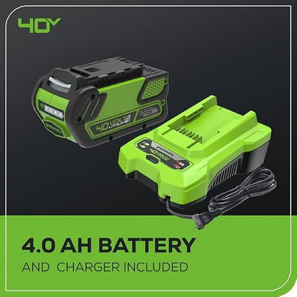 Greenworks 40V 14-inch Cordless Lawn Mower, 4.0 Ah Battery and Charger Included 2506302