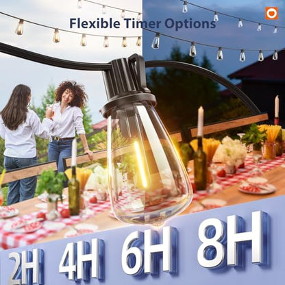 addlon 102FT(96FT+6) Solar String Lights Outdoor with Remote, Waterproof