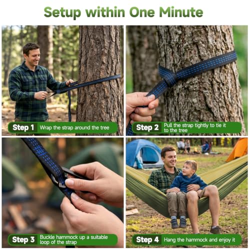 Camping Hammock Portable Nylon Hammocks with Tree Straps for Adults Kids