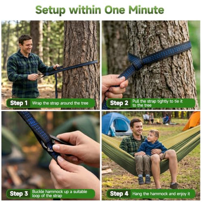 Camping Hammock Portable Nylon Hammocks with Tree Straps for Adults Kids