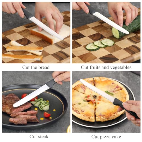 Steak Knives Set of 12, ReaNea Stainless Steel Steak Knife Set, Serrated Steak Knives, Gifts for Home, Restaurant, Parties, Wedding, Camping, Outdoor